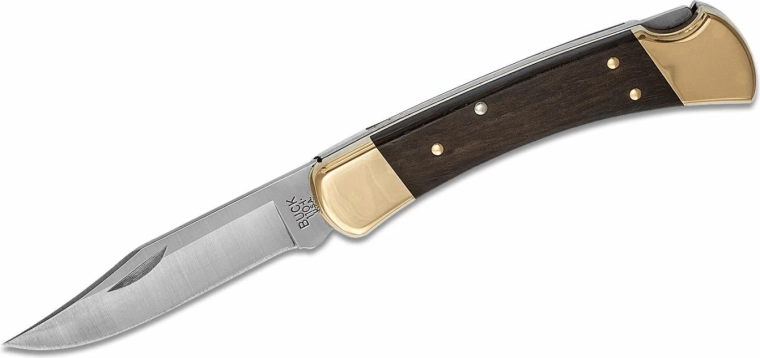 Buck 110 Hunter Lockback klasyczny składany nóż kieszonkowy 9,5 cm, heban + skórzana pochewka