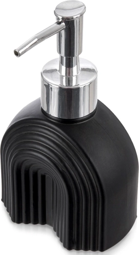 Szklany dozownik do mydła, czarny, 180 ml