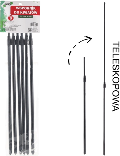 Zestaw 6 teleskopowych podpórek do roślin