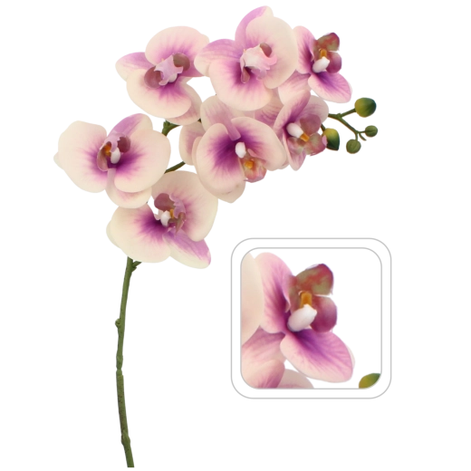 Sztuczna gałązka storczyka 82 cm różowo-biała