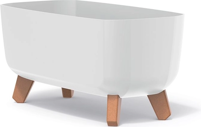 Plastowa doniczka na nóżkach Gracia Case 39 cm biała