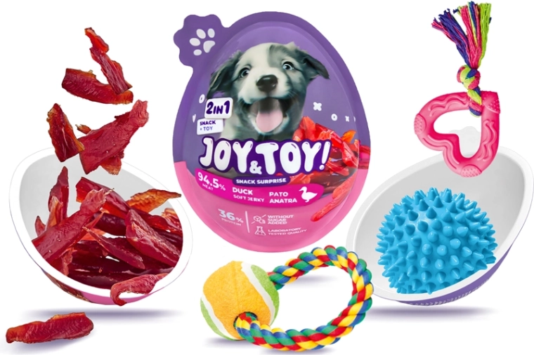 Joy&toy! Jajko dla psa z niespodzianką – miękkie jerky z kaczki