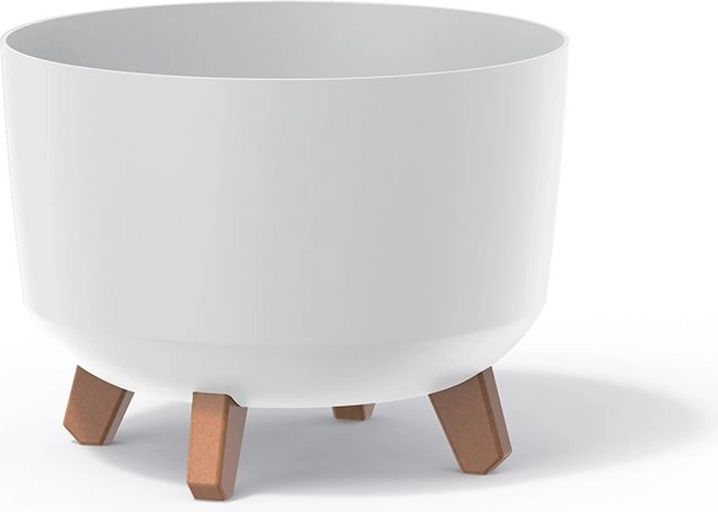 Doniczka Gracia 33,9 cm biała z nóżkami