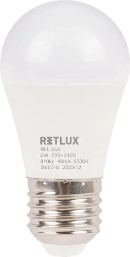 Żarówka LED RETLUX mini globe E27 6 W, biała dzienna