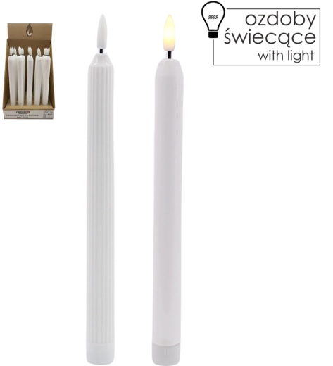 LED świeca na baterie 22,5 cm, ciepła biel, mix wzorów