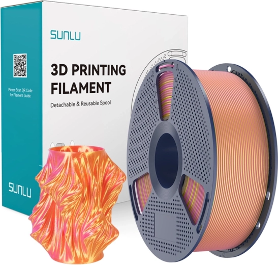 Sunlu PLA+ Silk dwukolorowy filament do druku 3D różowy i złoty
