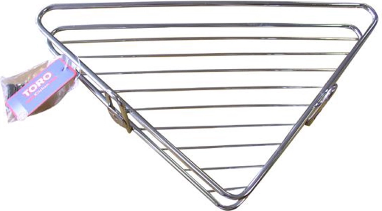 Narożna półka łazienkowa 34 × 25 × 4 cm, chromowany metal