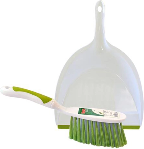 Szczoteczka i szufelka TORO zielono-biała