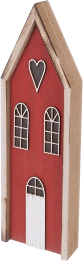 Dekoracyjny drewniany domek czerwony 30 cm