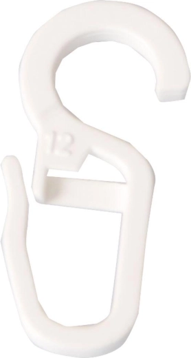 Duże plastikowe haczyki do firan, białe (10 szt.)