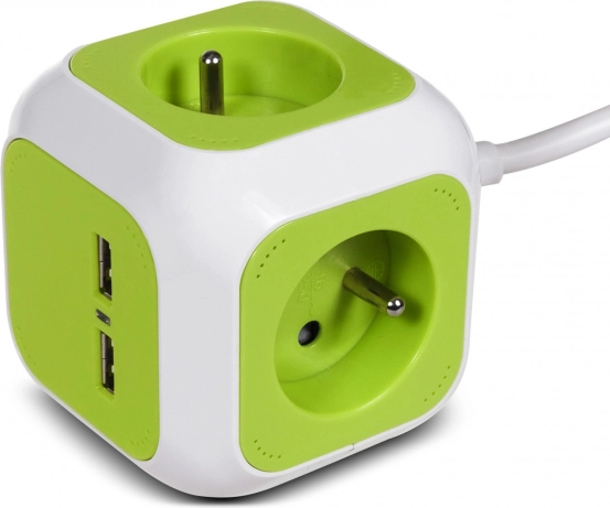 Kostkowa listwa zasilająca z 4x gniazdami schuko i 2x USB, 1,4 m GREENBLUE Magic Cube