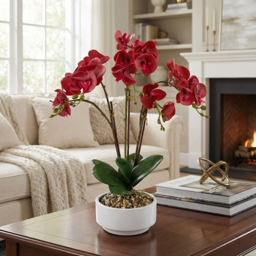 Sztuczna dekoracja orchidei 56 cm - 1 sztuka