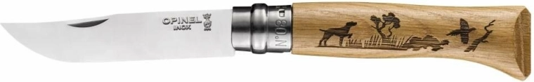 Opinel N°08 Inox Animalia Dog nóż składany, drewno dębowe, 8,5 cm