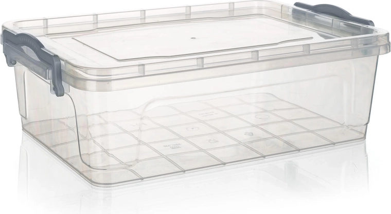 Pojemnik do przechowywania Gema 7 l z pokrywką i klipsami, transparentny
