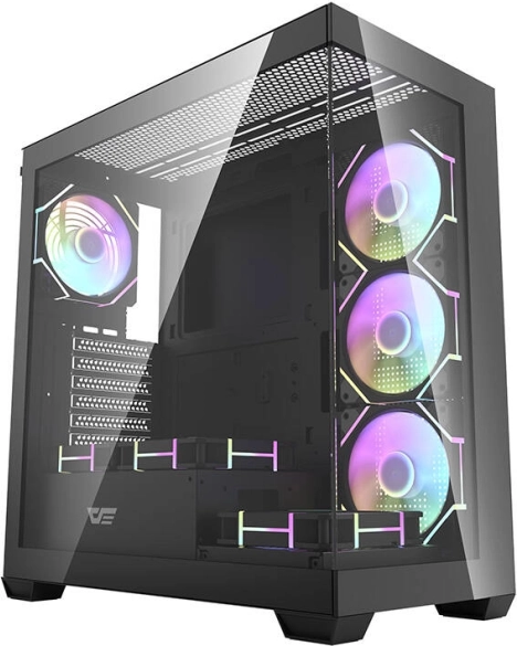 Obudowa komputerowa Darkflash DS900, czarna, z 7 wentylatorami ARGB