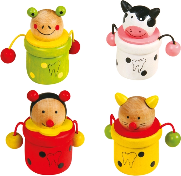 Drewniane pudełka na zęby Zwierzątka 4 szt.