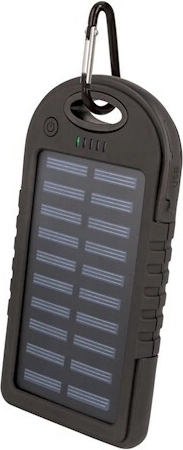 Setty solarny powerbank 5000 mAh, czarny, IP66 z LED
