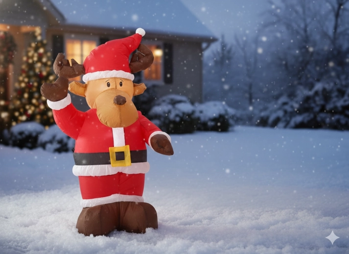 Nadmuchiwany świąteczny renifer z oświetleniem LED 135 cm