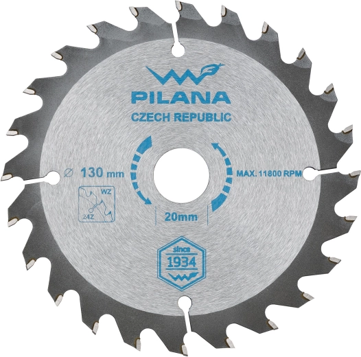 Tarcza pilarska PILANA 130 mm, 24 zęby, WZ, węglik SK