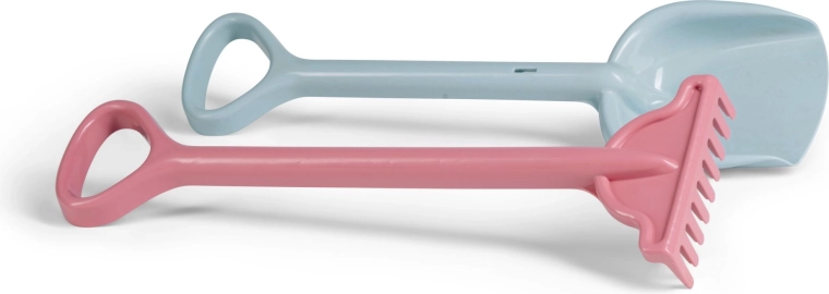 Androni zestaw z recyklingu do piasku – łopata i grabie 56 cm, pastelowe kolory