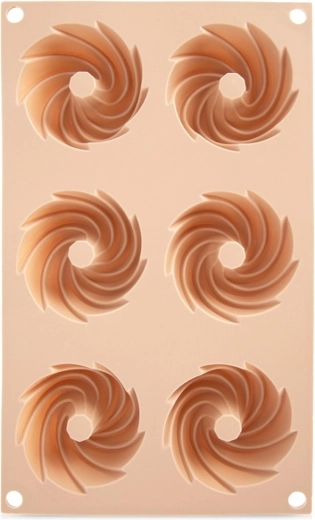 Silikonowa forma na muffiny i mini babeczki z kominkiem, beżowa 28 × 17 × 3 cm