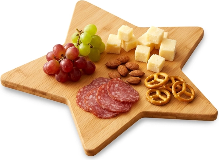 Drewniana bambusowa deska do krojenia i serwowania w kształcie gwiazdy