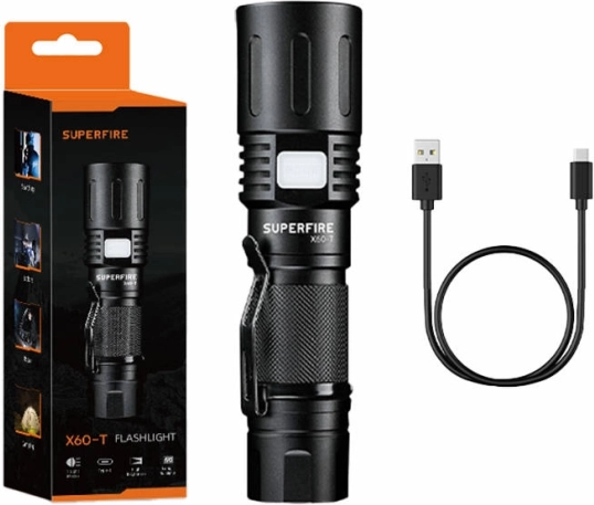 Latarka Superfire X60-T USB ładowanie, 1500lm