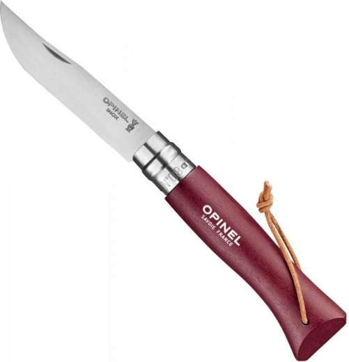 Opinel N°08 Trekking burgund – nóż składany 8,5 cm, drewno bukowe