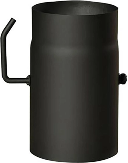 Rura dymowa z przepustnicą 160 mm, długość 250 mm, czarna