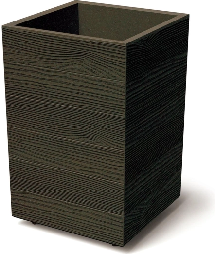 Plastowa donica z wkładem i kółkami Prosperplast Madera Square 38,5 cm, dekor drewna