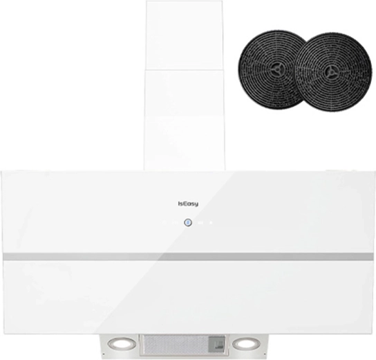 Okap ścienny ISEASY 90 cm, skośny, A++, 594 m³/h, biały