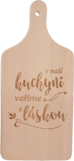 Drewniana deska kuchenna z napisem „w naszej kuchni” 14 × 30 cm