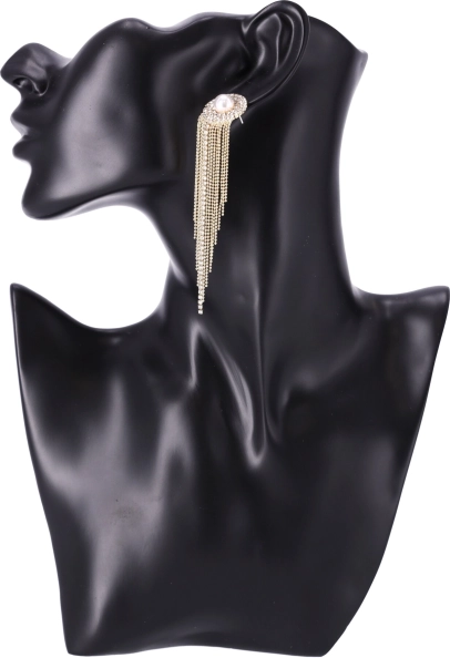 Długie kolczyki z wiszącymi kryształami - złoto