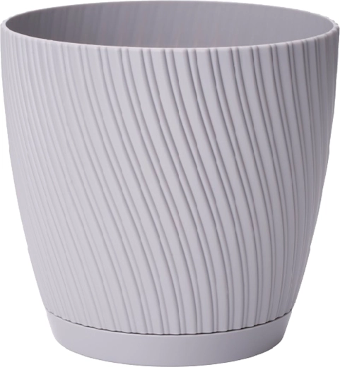 Doniczka MIKA ECO RECYCLED z podstawką 27 cm platyna