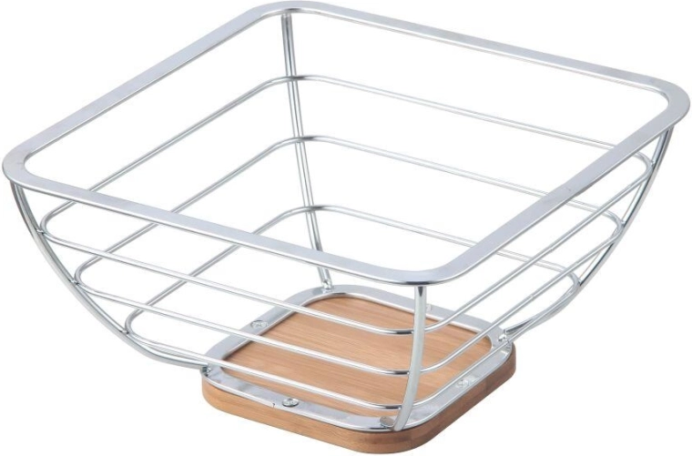 Misa na owoce z chromu i bambusa 24 × 24 × 12 cm