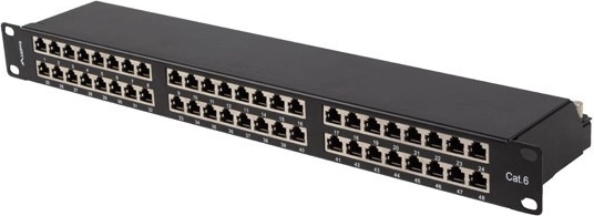 Panel krosowy Lanberg 48 portów 1U 19" Cat.6 FTP ekranowany czarny