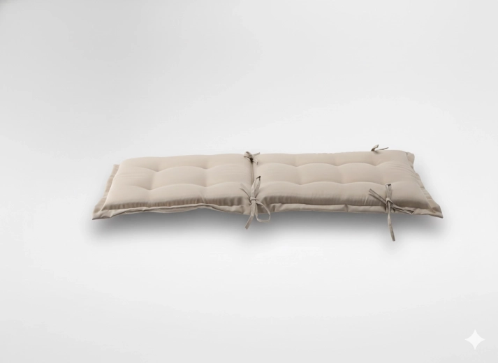 Wygodna poduszka na krzesło z oparciem 48 × 100 × 5 cm – naturalna