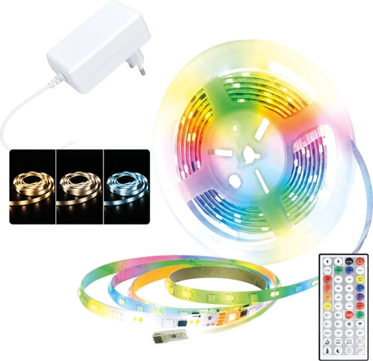 Solight LED taśma świetlna RGB + 3CCT z pilotem 5 m