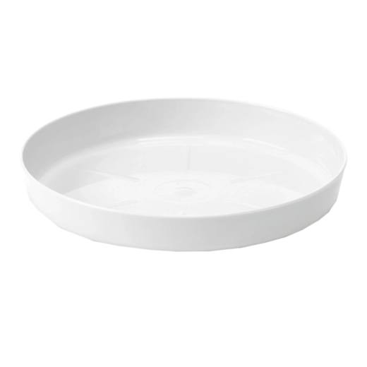 Plastowa podstawka pod doniczkę 28 cm biała LAMELA