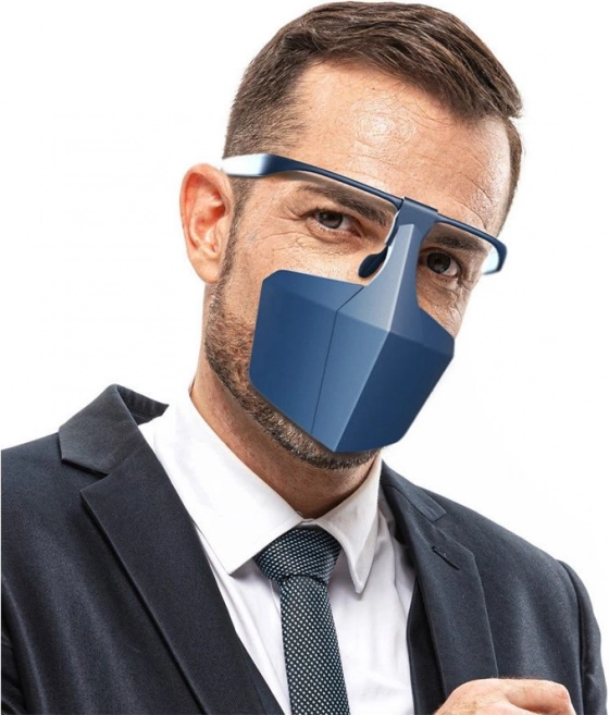 Przyłbica ochronna - niebieska