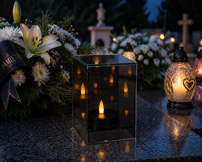 Lampion LED w kształcie kostki 10 × 10 × 15 cm