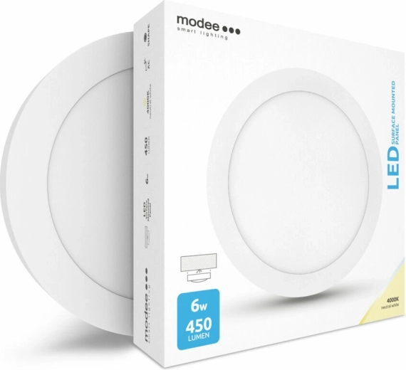 Okrągły panel LED Modee Smart Lighting 6 W, natynkowy, neutralna biel