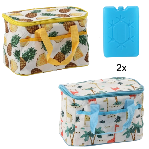 Torba termiczna 6 l z wkładami chłodzącymi, motyw ananasa