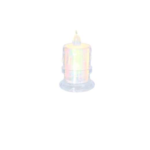 Świeczka LED 4,5 × 7,5 cm półprzezroczysta mix wzorów (display 12 szt.)