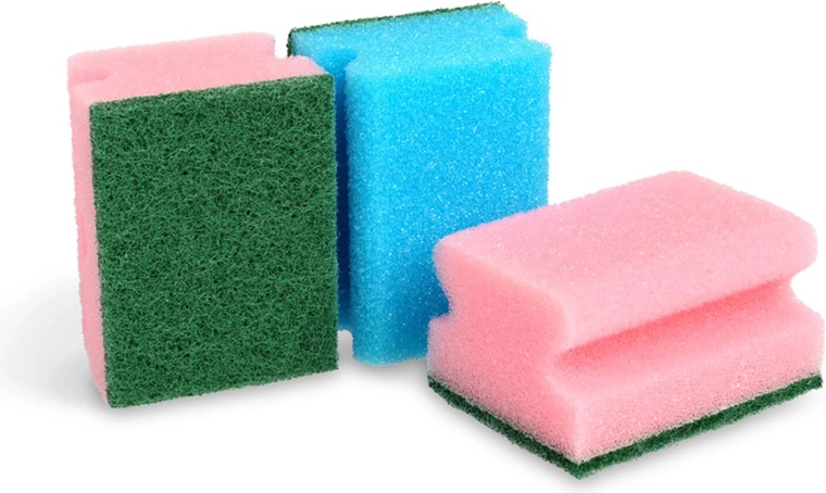 Profilowana gąbka do naczyń 9,5 × 7 × 4,5 cm, mix kolorów, 3 szt.