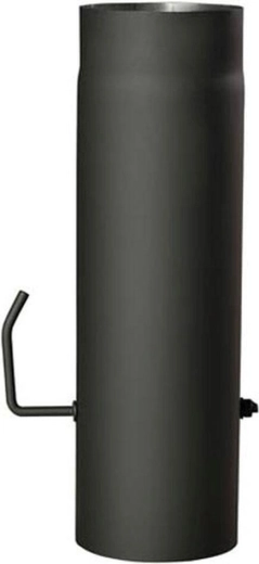 Rura dymowa z przepustnicą 150 mm, długość 1000 mm, czarna