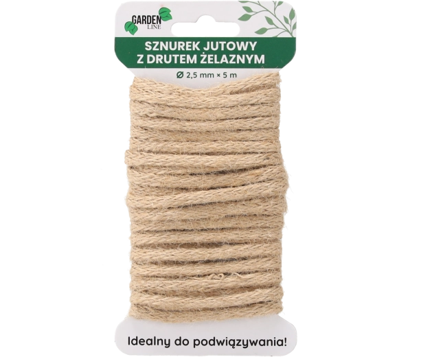Sznurek jutowy z drutem wiązałkowym 2,5 mm × 5 m