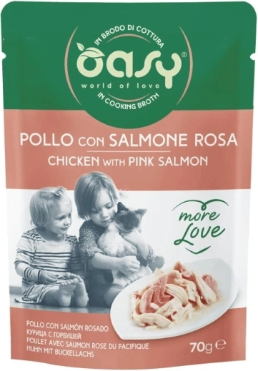 Oasy saszetka kurczak z łososiem 70 g