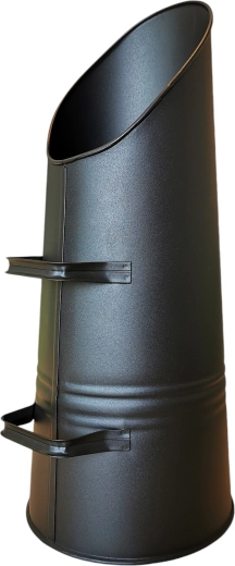 duży metalowy kubeł na węgiel – czarny 15 l