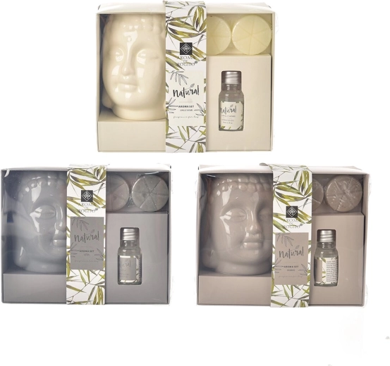 Ceramiczna aromalampa Budda – zestaw 3 szt. (mix wariantów)